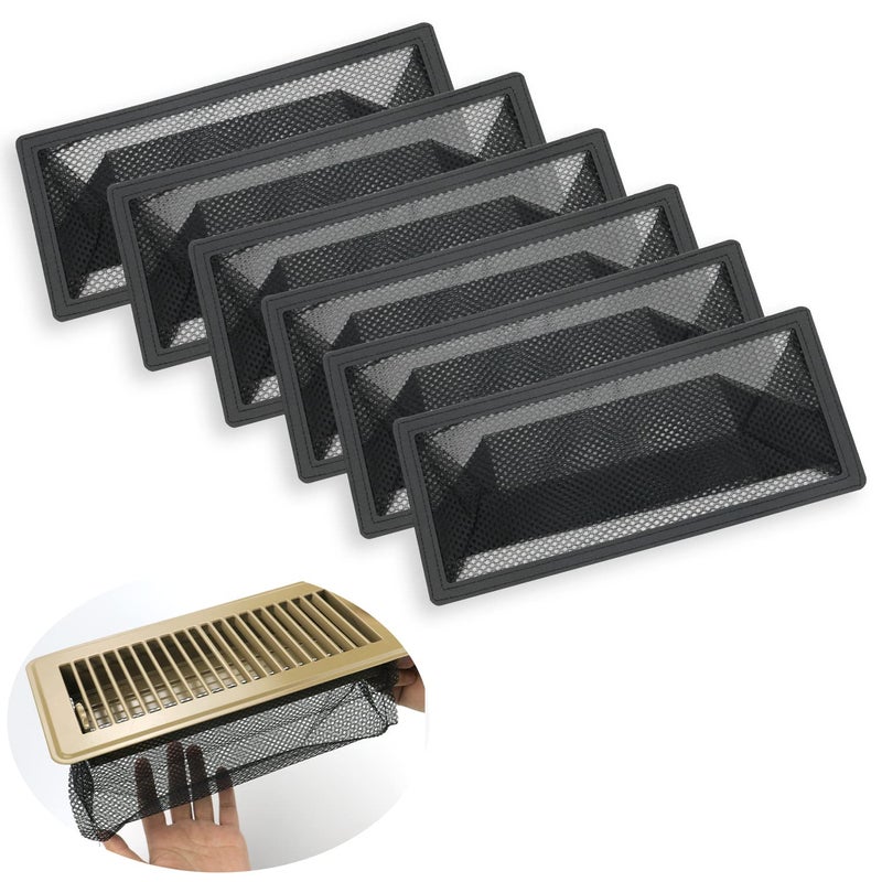 YANWEN Floor Register Trap, Air Vent Filter Mesh Catcher, Vent Screen Net Keeps Bugs, Coins, Pet Hair, Food Out (4 * 10''/ 6 Pack) - Image 1